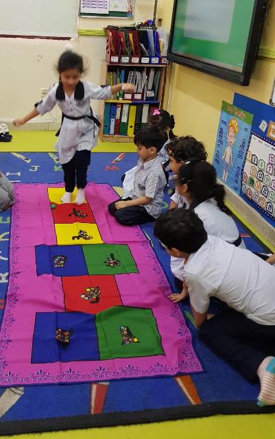 Learning numbers - playing hopscotch